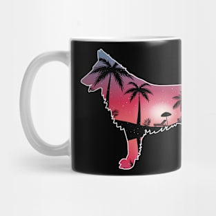 German Shepherd Beautiful Sunset Beach Palm Tree Mug